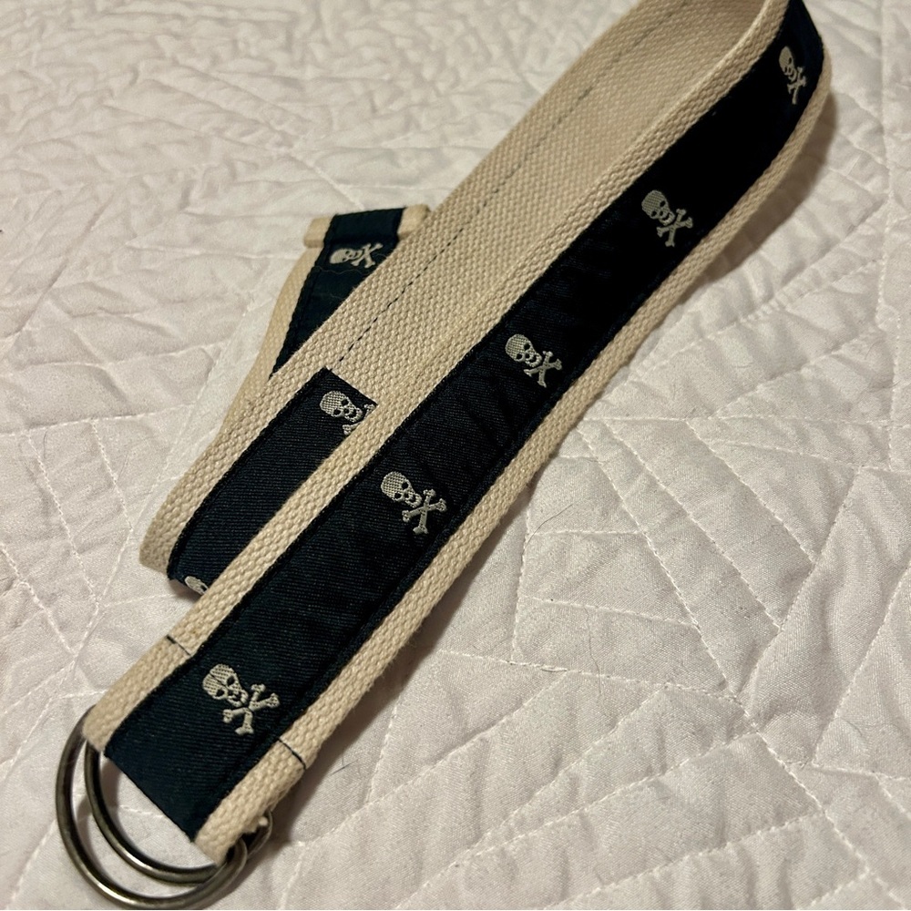 Kids Skull & Crossbones Canvas Webbing Belt 27”